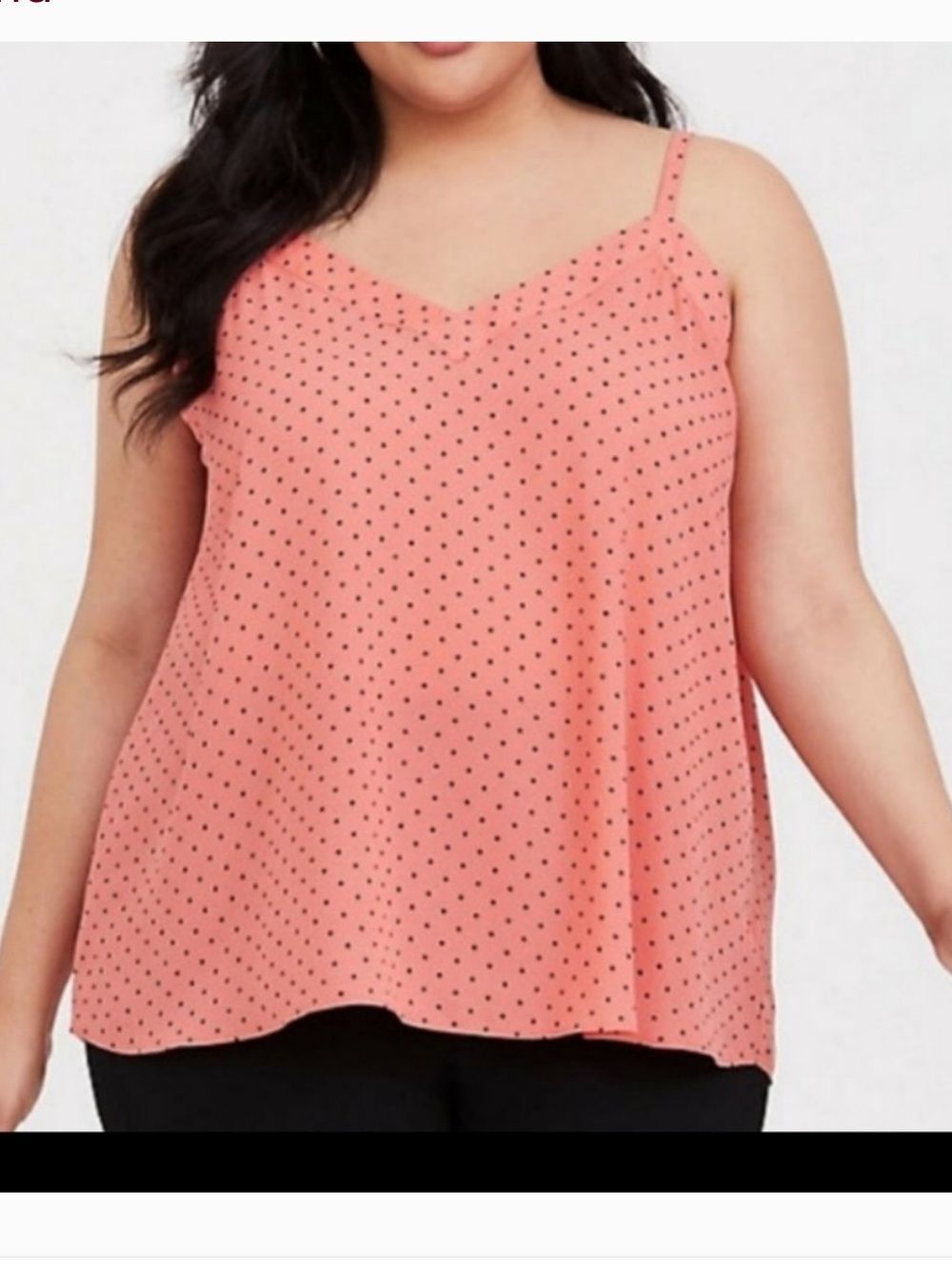 torrid Salmon Pink Polka Dot Chiffon Cami - Size 2